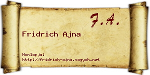Fridrich Ajna névjegykártya